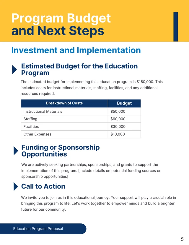 Education Program Proposal - Page 5