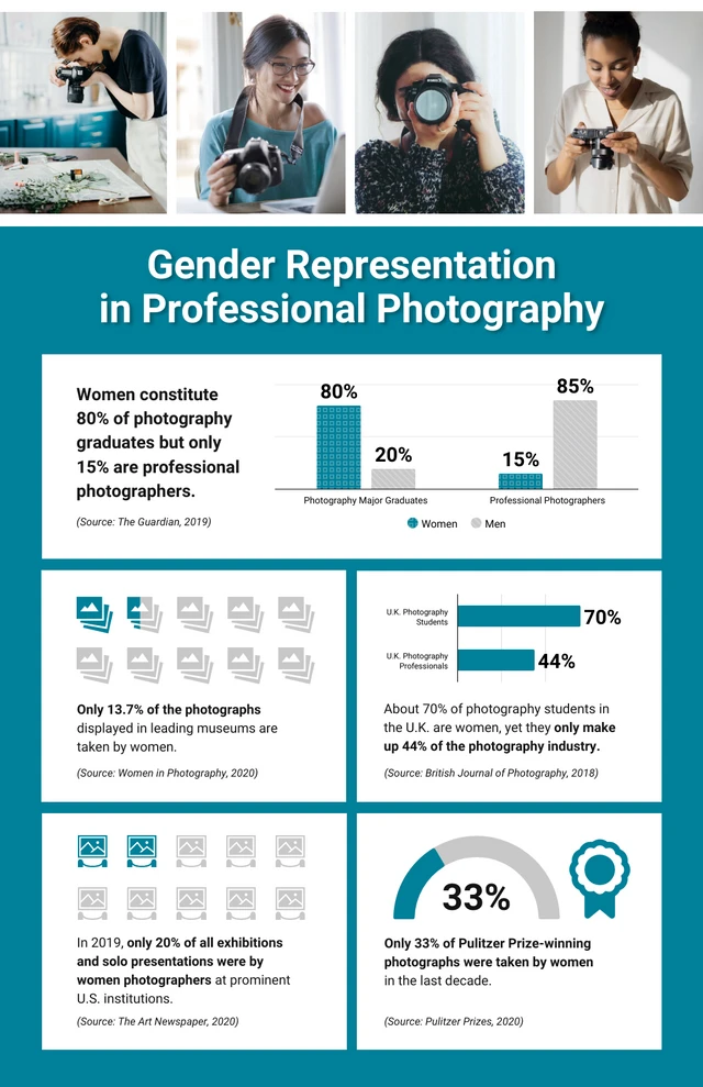 Gender Representation in Professional Photography Infographic Template