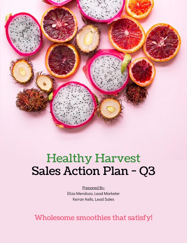Colorful Food Retailer Sales Action Plan - Página 1