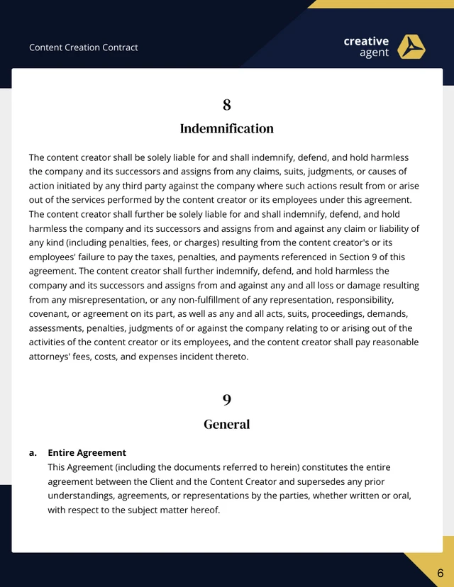 Content Creation Contract Template - Pagina 6