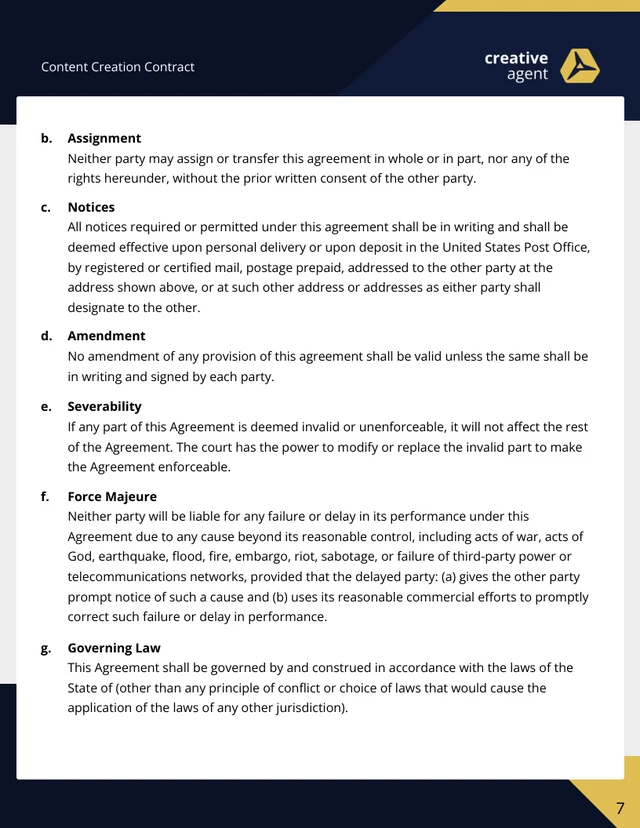 Content Creation Contract Template - Pagina 7