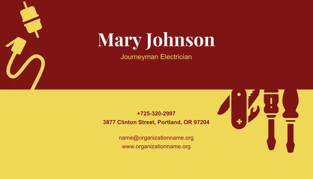 Modern Maroon Business Card Electrician - Page 2