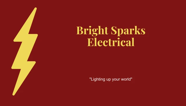 Modern Maroon Business Card Electrician - Page 1