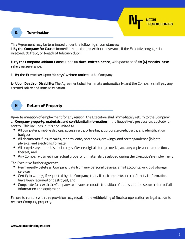 CEO Contract Template - Página 3