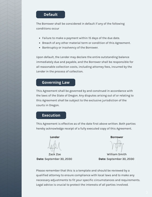 Simple Dark Blue Gradient Loan Contracts - Page 3