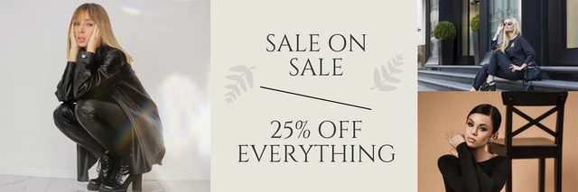Beige Simple Aesthetic Fashion Sale Banner Template
