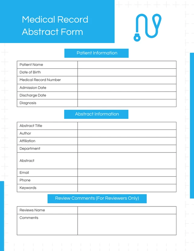 Blue and White Clean Medical Abstract Forms Template