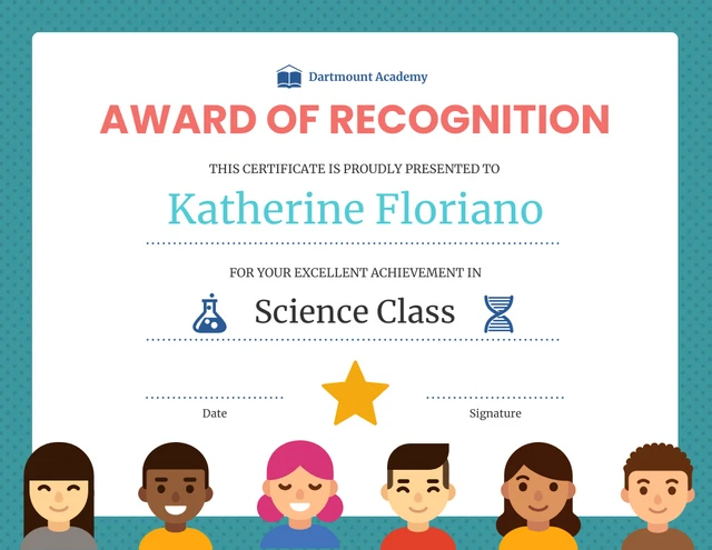 School Certificate of Recognition