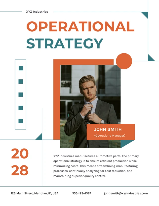 Clean Modern Shape Operational Plan - Page 1