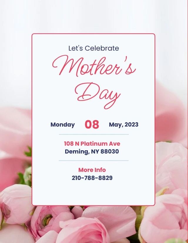 Simple Retro Mother's Day Flyer Template