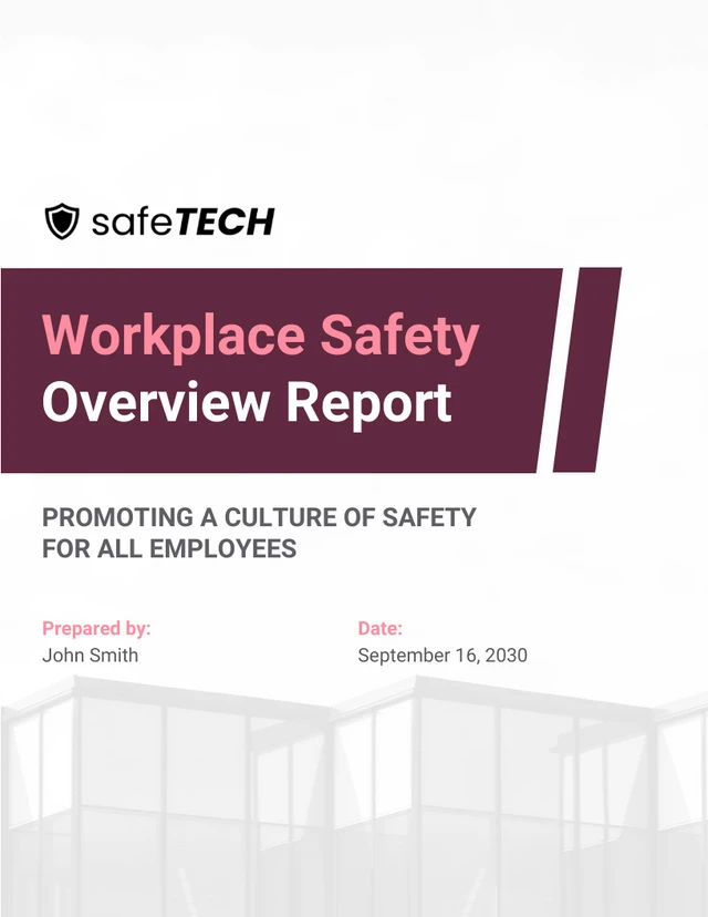 Workplace Safety Overview Report Template - صفحة 1