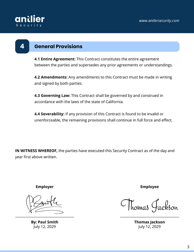 Security Contract Template - Pagina 3