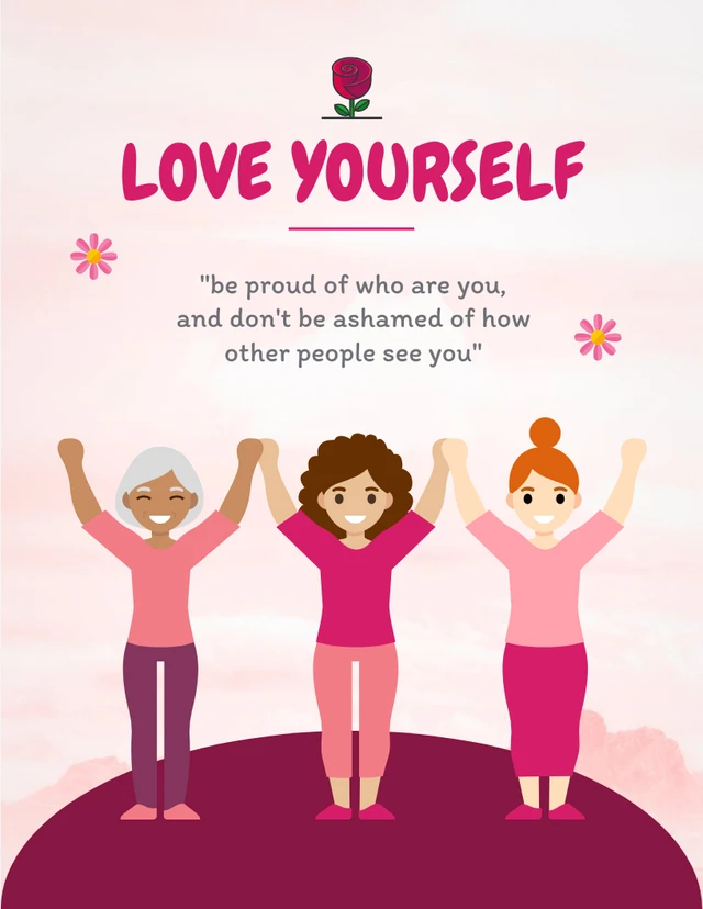 Light Pink Cute Illustration Love Poster Template