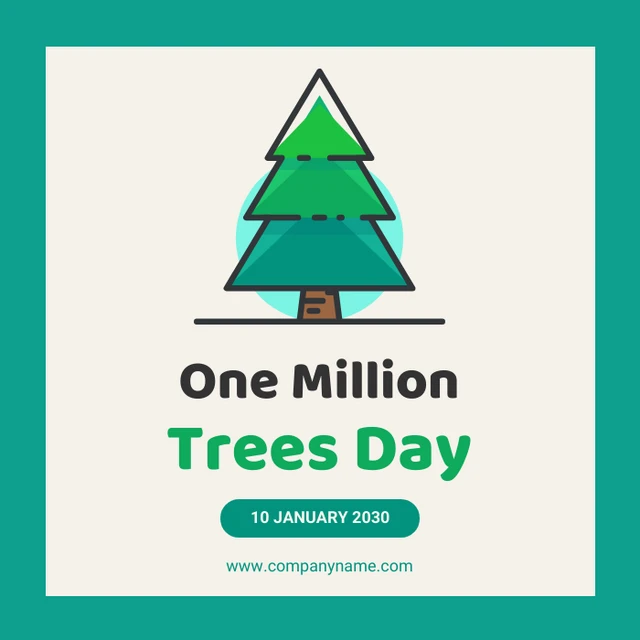 Green Simple Illustration Tree Day Instagram Banner
