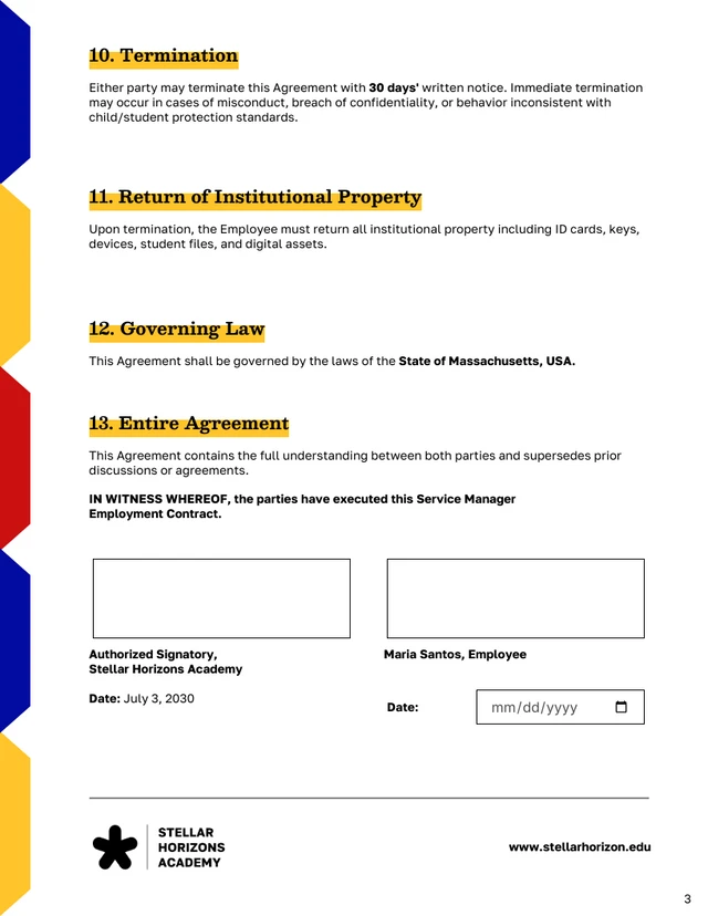 Service Manager Contract Template - Página 3