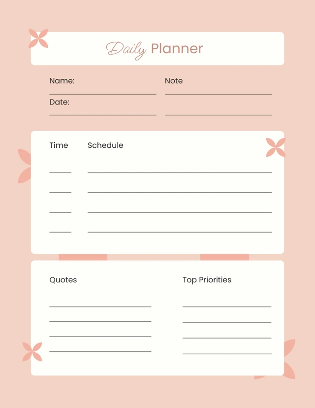 Pink Red Cute Planner Template
