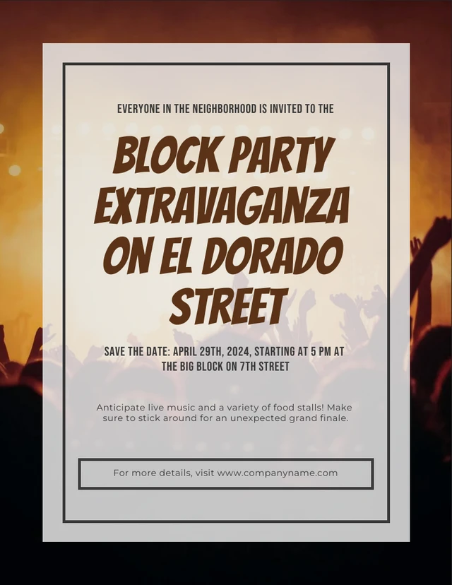 Simple Photo Block Party Poster Template