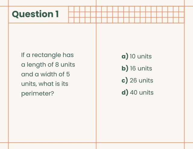 Cream, Green and Orange Minimalist Quiz Math Presentation - page 3