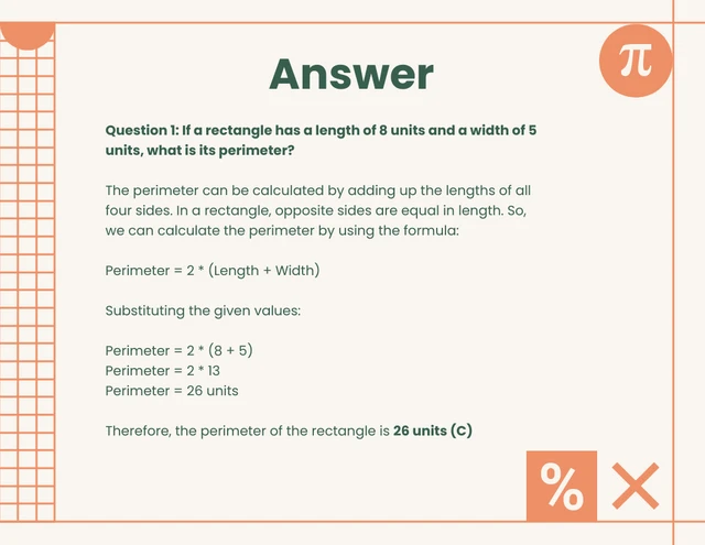 Cream, Green and Orange Minimalist Quiz Math Presentation - page 4