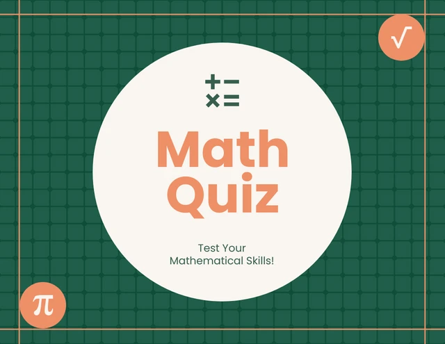Cream, Green and Orange Minimalist Quiz Math Presentation - Page 1