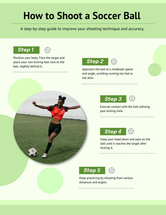 How to Shoot a Soccer Ball Infographic Template
