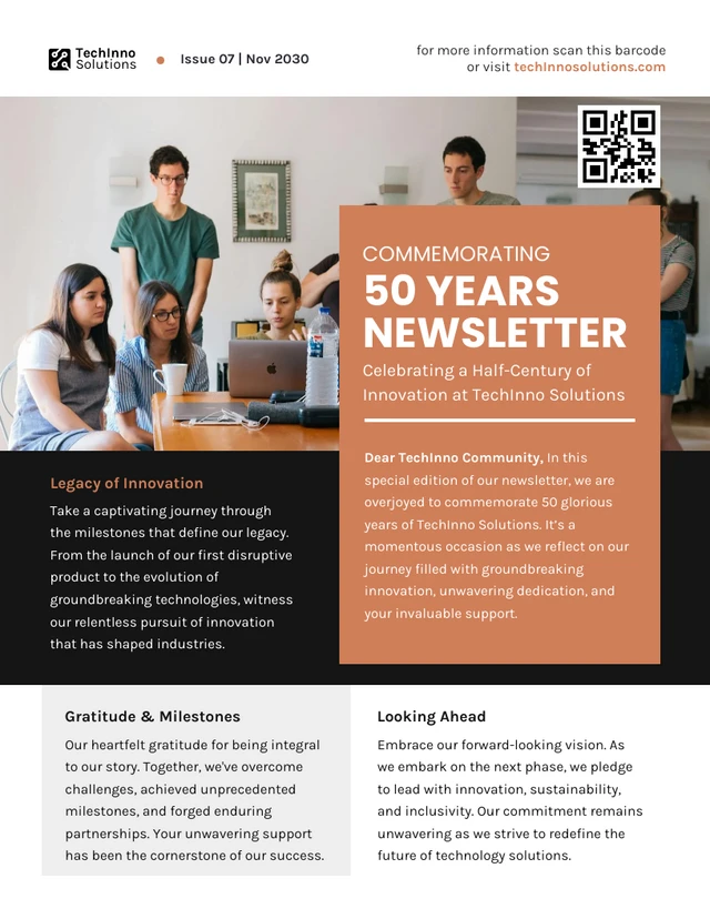 Commemorating 50 Years Newsletter Template