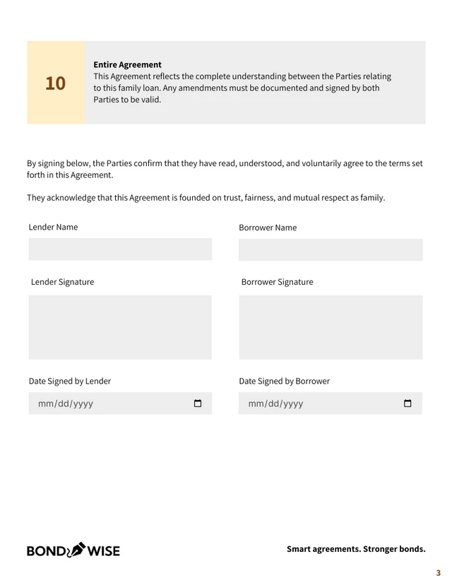 Loan Contract Template For Family - Página 3