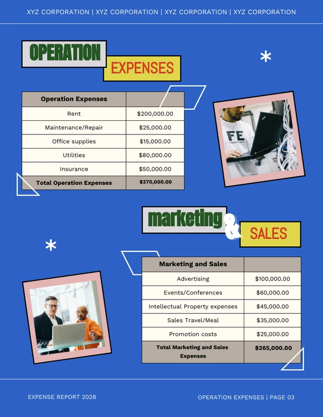 Colorful Shape Expense Report - Page 3
