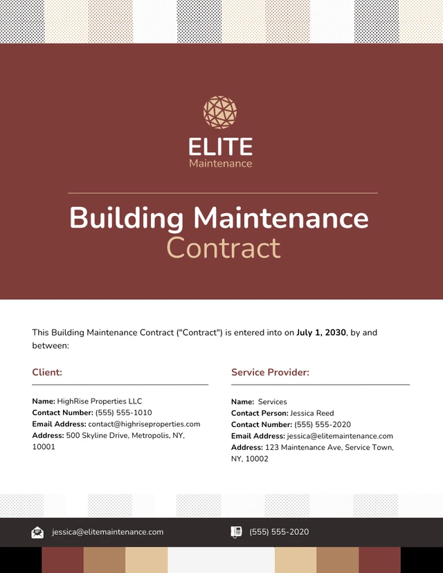 Building Maintenance Contract Template - Page 1