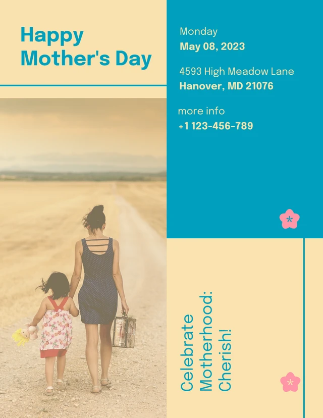 Retro Color Mother's Day Flyer Template