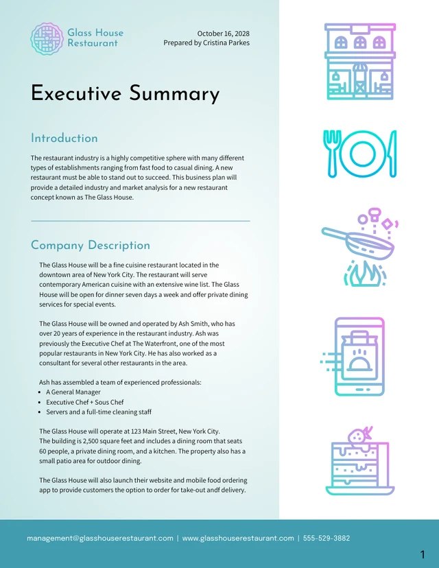Business Executive Summary Example - Page 1