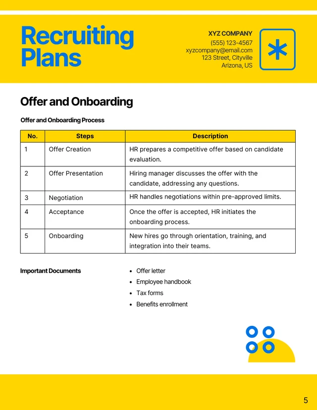 Simple Yellow Blue Recruiting Plan - Page 5