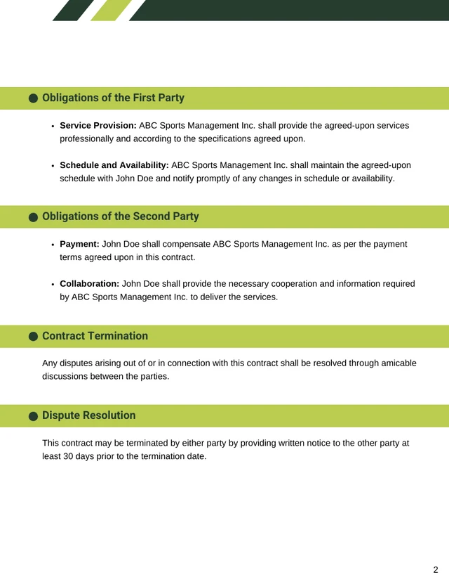 NIL Contract Template - Pagina 2