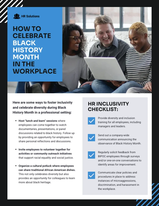 So feiern Sie den Black History Month in der Infografik-Vorlage „The Workplace“.