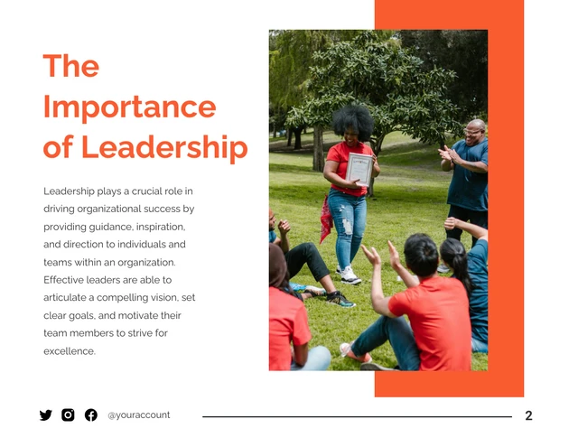 Orange and White Minimalist Leadership Presentation - Page 2