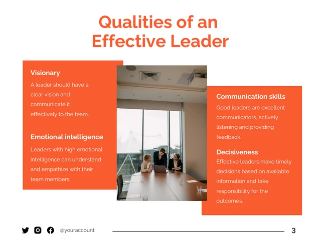 Orange and White Minimalist Leadership Presentation - Seite 3