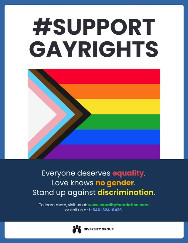 Plantilla sencilla para póster de derechos de los homosexuales