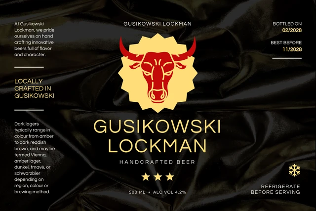 Black Luxury Texture Beer Label Template