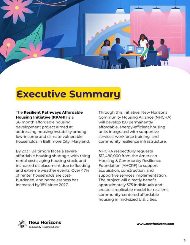 Comprehensive Grant Proposal for Nonprofit Housing Initiatives - Pagina 3