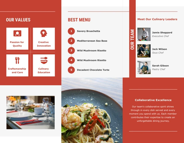 Red And Grey Modern Restaurant Food Brochure - Page 2