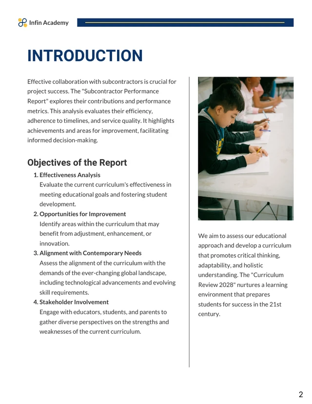Curriculum Review Report - Page 2