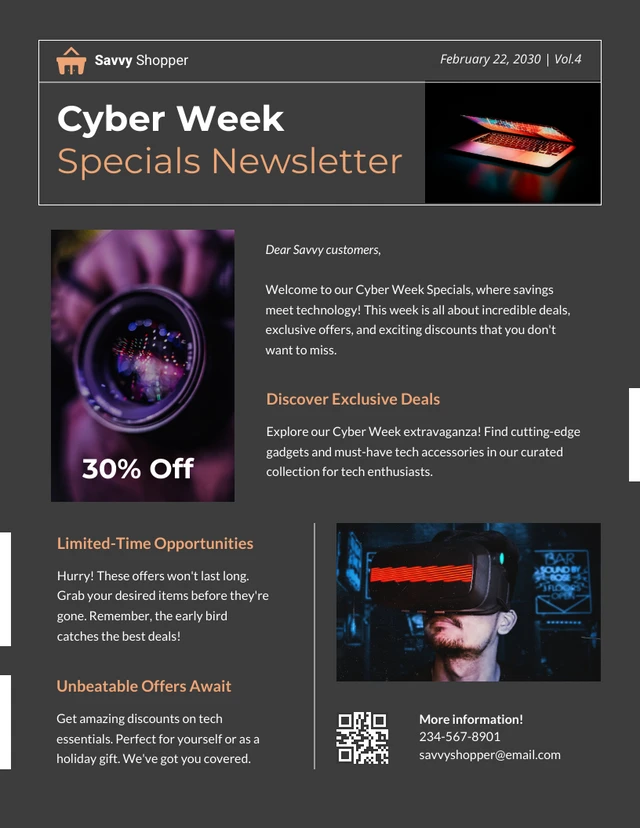 Cyber Week Specials Newsletter Template