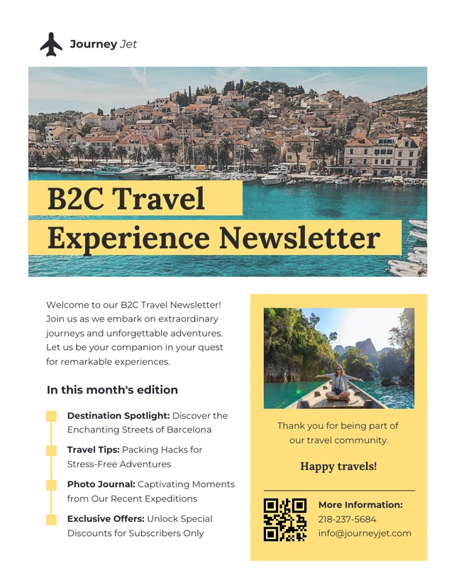 B2C Travel Experience Newsletter Template