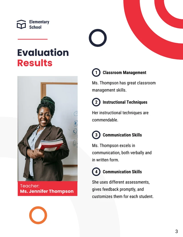 Teacher Evaluation Report - Seite 3
