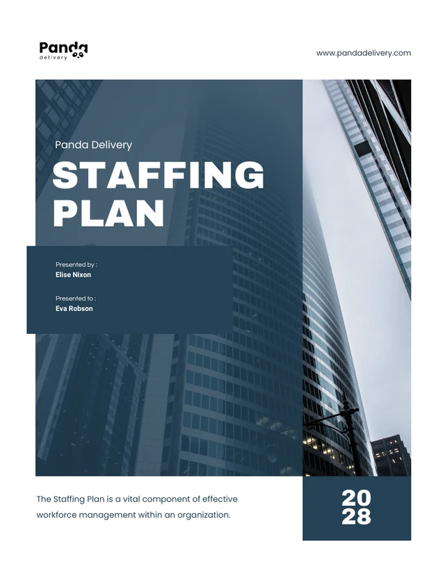 Simple White and Black Staffing Plan - Page 1