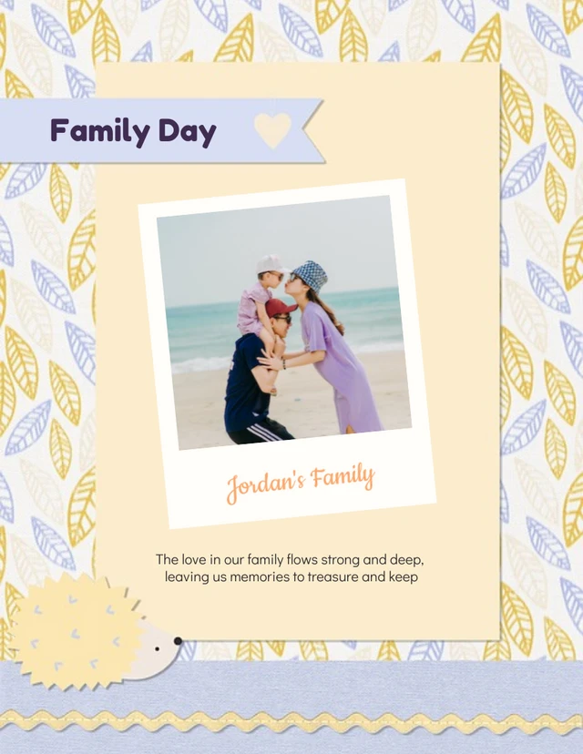 Soft Yellow and Purple Family Day Poster Template