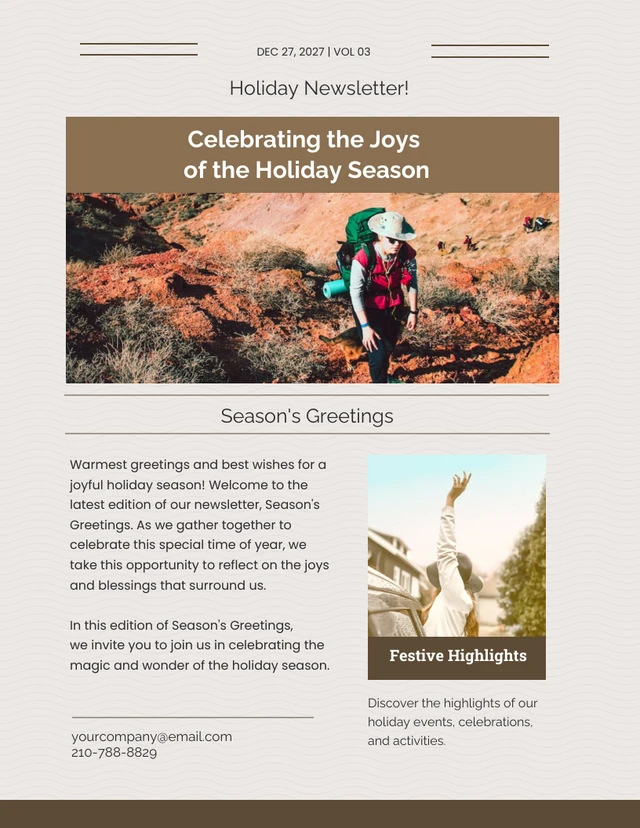 Chocolate Simple Holiday Newsletter Template