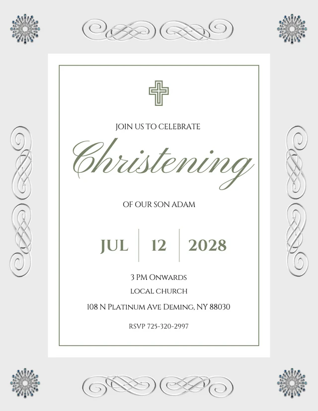 Simple White And Grey Church Invitation Template