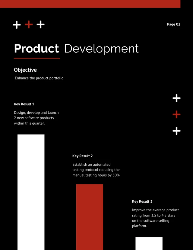 Modern Minimalist Black And Red OKR Report - Page 2