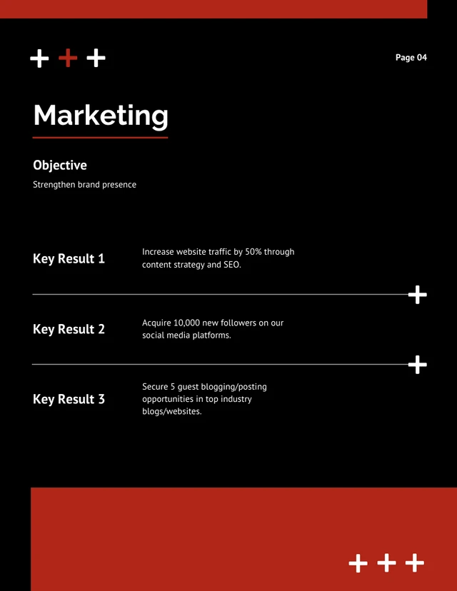 Modern Minimalist Black And Red OKR Report - Page 4